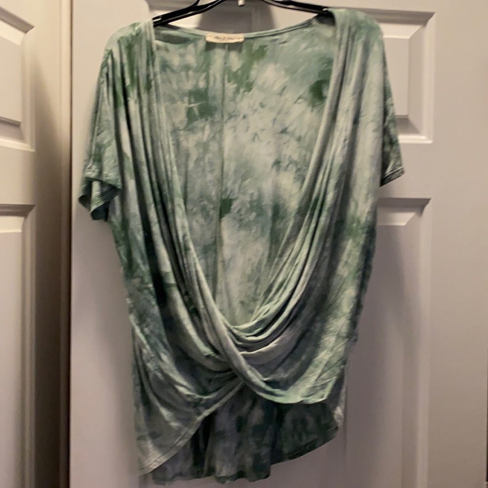 Tie-Dye Drape Front Top
